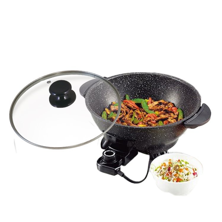 Electric Wok With Glass Lid supplier